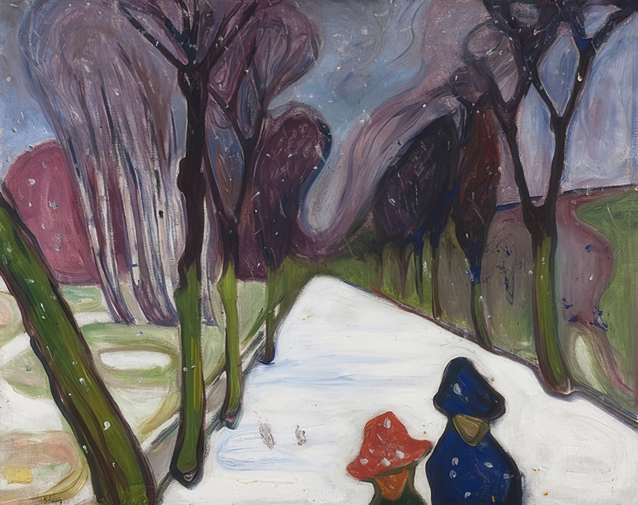 Avenue a hóviharban. 1906 alkotó: Edvard Munch