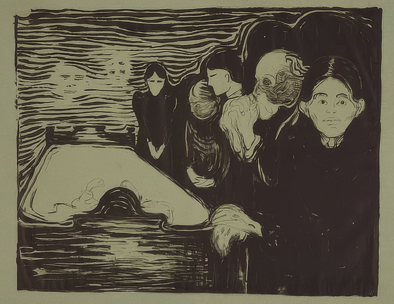 A halálos ágyon. 1896 alkotó: Edvard Munch