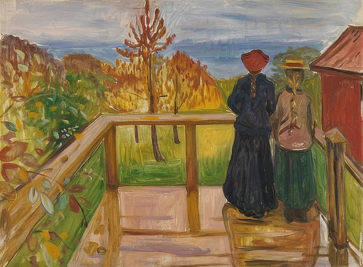 A verandán. 1902 alkotó: Edvard Munch
