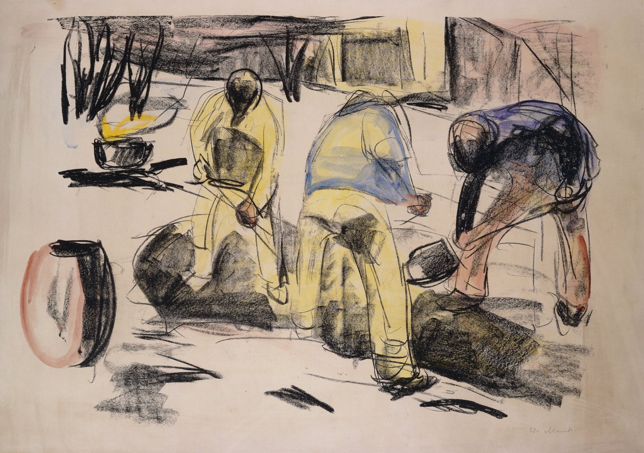 sírmunkások; Ásó munkások alkotó: Edvard Munch
