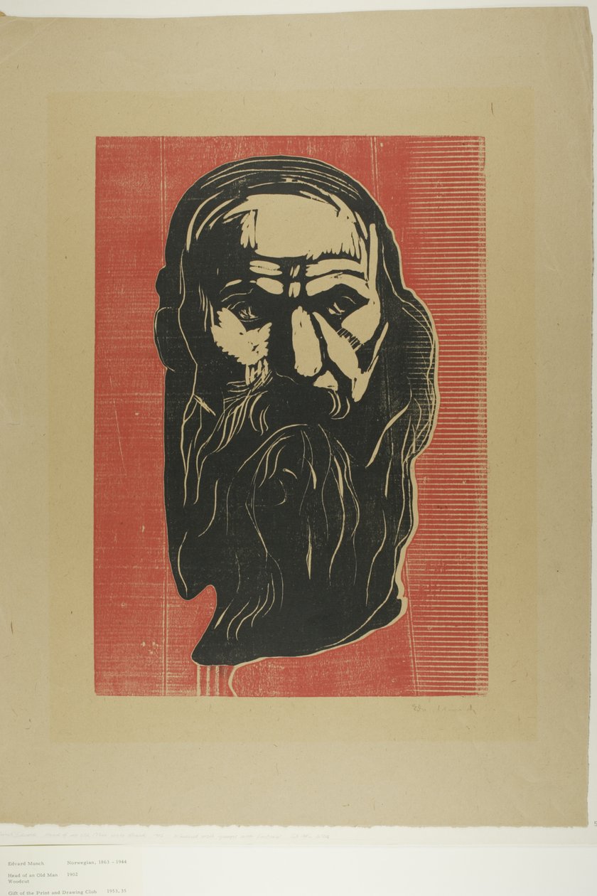 Egy szakállas öregember feje alkotó: Edvard Munch