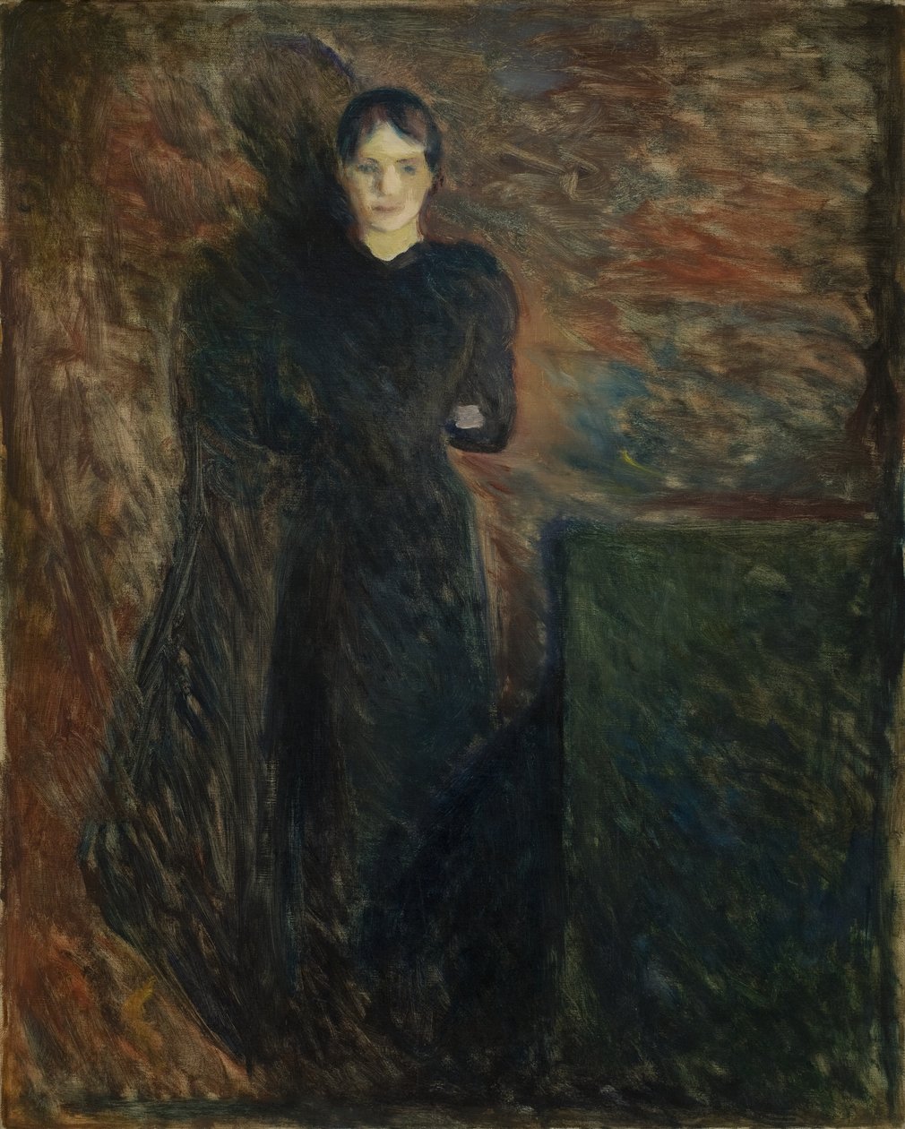 Fekete ruhás hölgy (Olga Buhre) alkotó: Edvard Munch