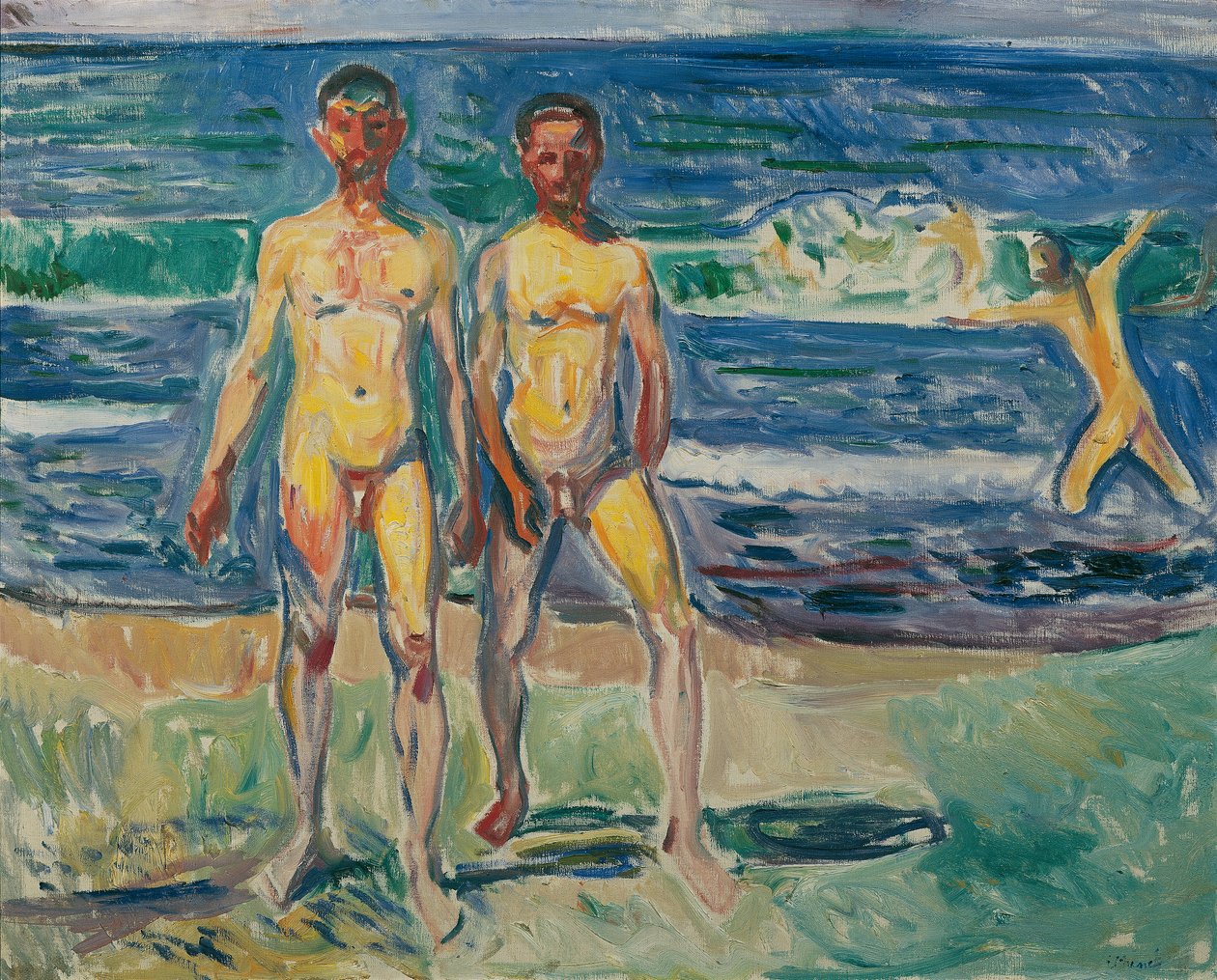 férfiak a tenger mellett alkotó: Edvard Munch