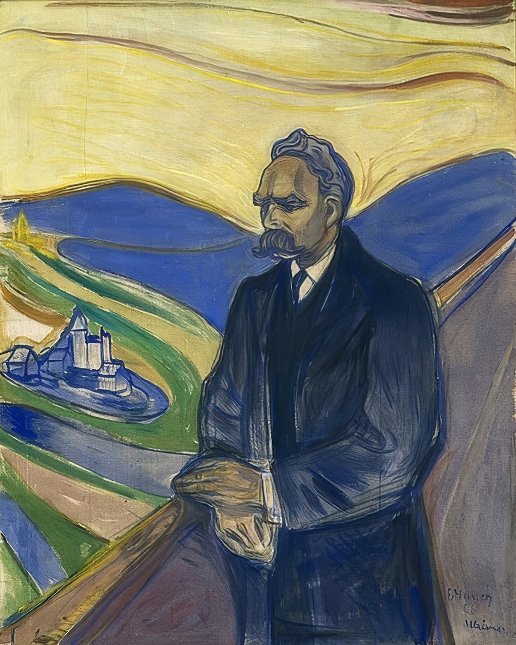 Friedrich Nietzsche portréja. 1906 alkotó: Edvard Munch