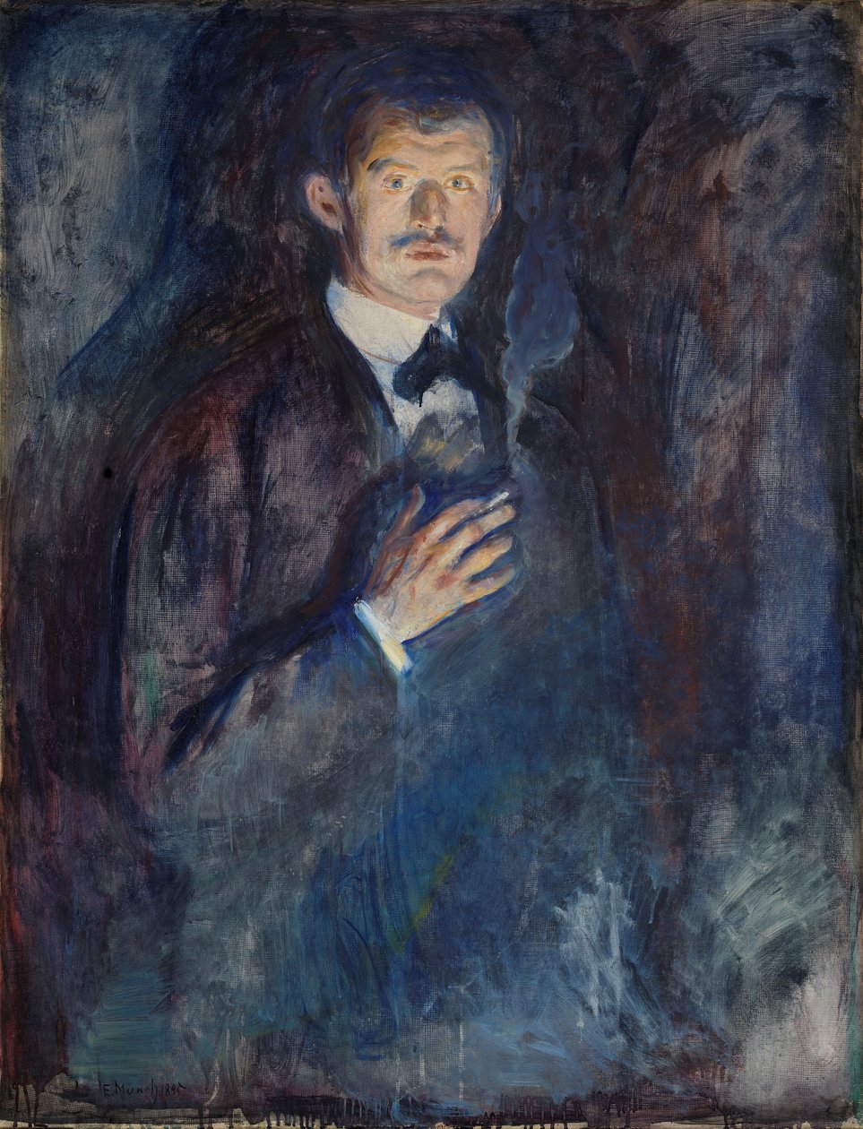 Önarckép cigarettával alkotó: Edvard Munch