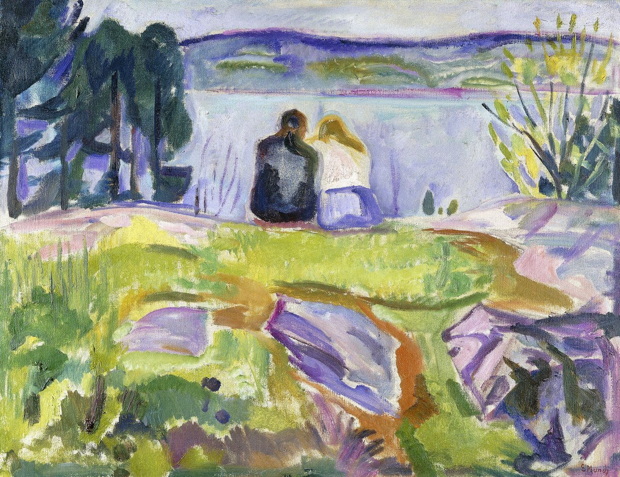 Tavasz (szerelmesek a parton) alkotó: Edvard Munch