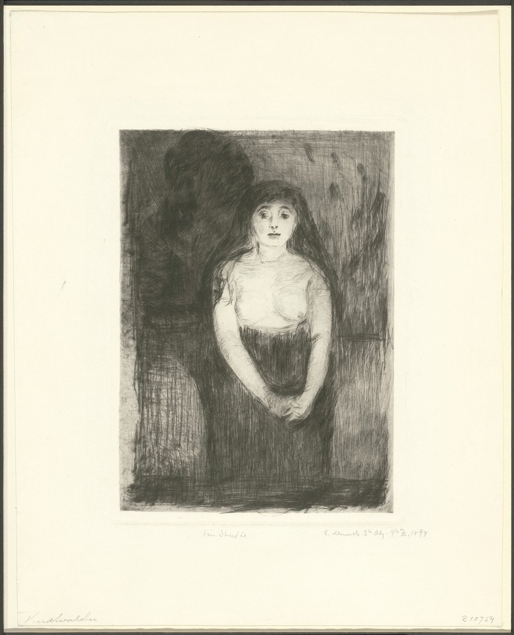 Egy modell tanulmányozása alkotó: Edvard Munch