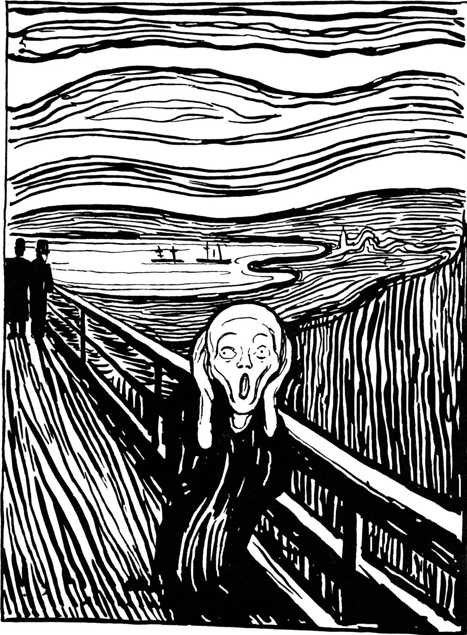 A sikoly, 1895. alkotó: Edvard Munch