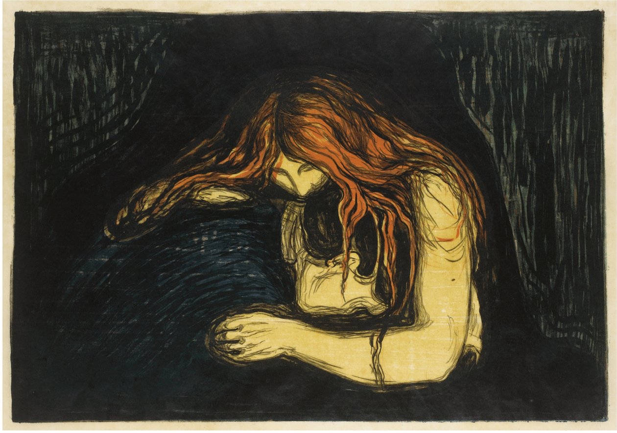 A vámpír II, 1895-1900 alkotó: Edvard Munch