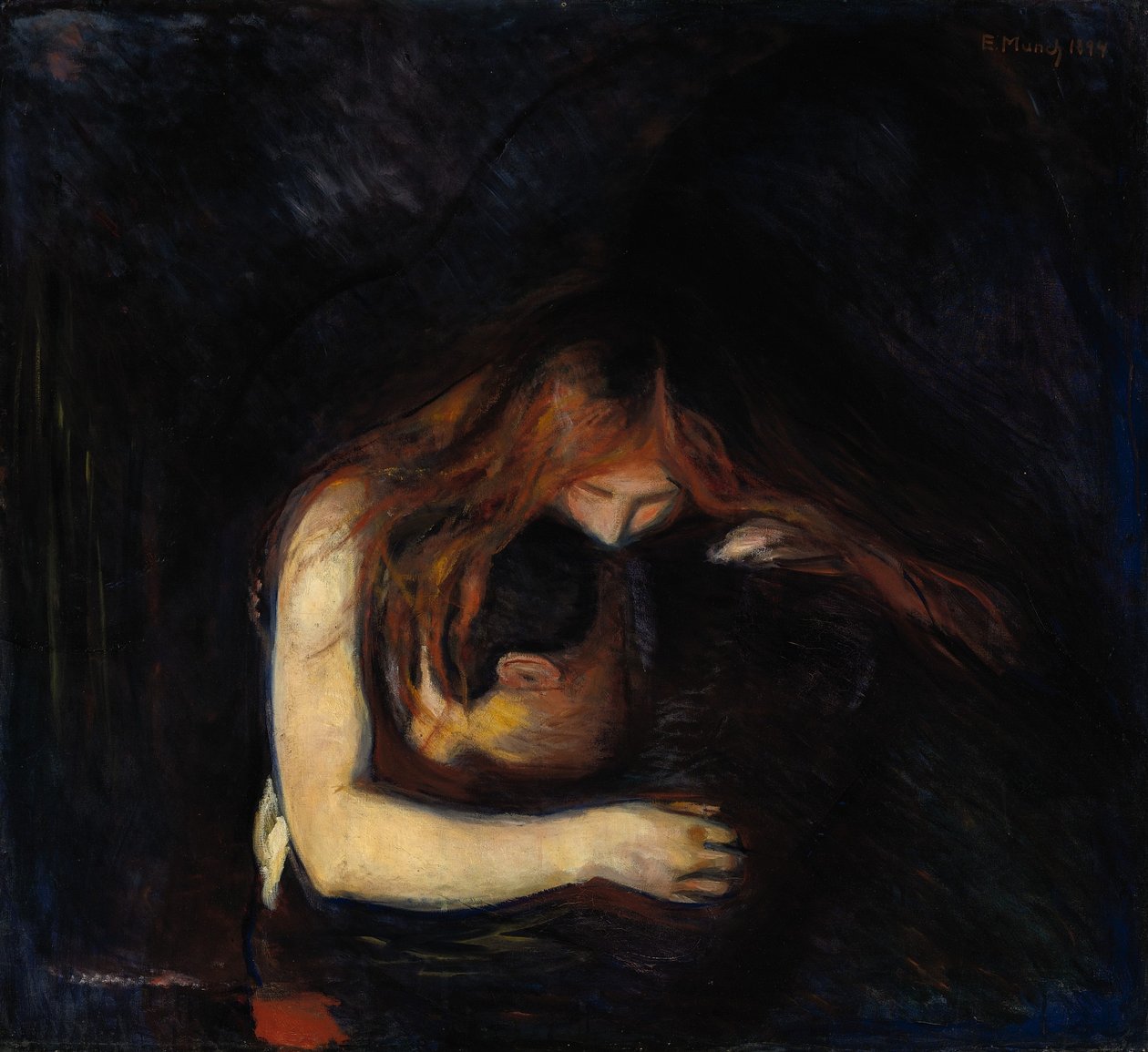 A vámpír szerelem és fájdalom, 1894 alkotó: Edvard Munch