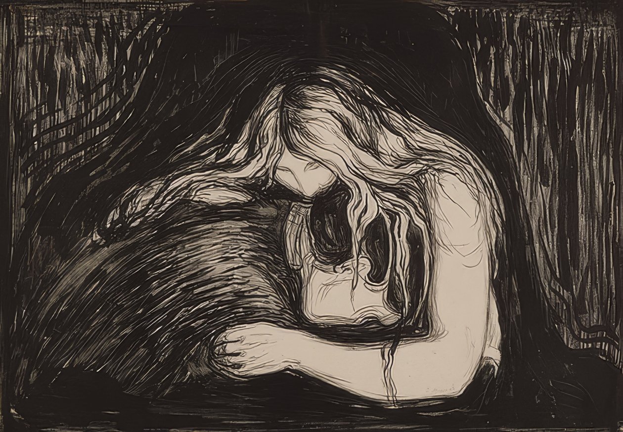 Vámpír II. 1895/1902 alkotó: Edvard Munch