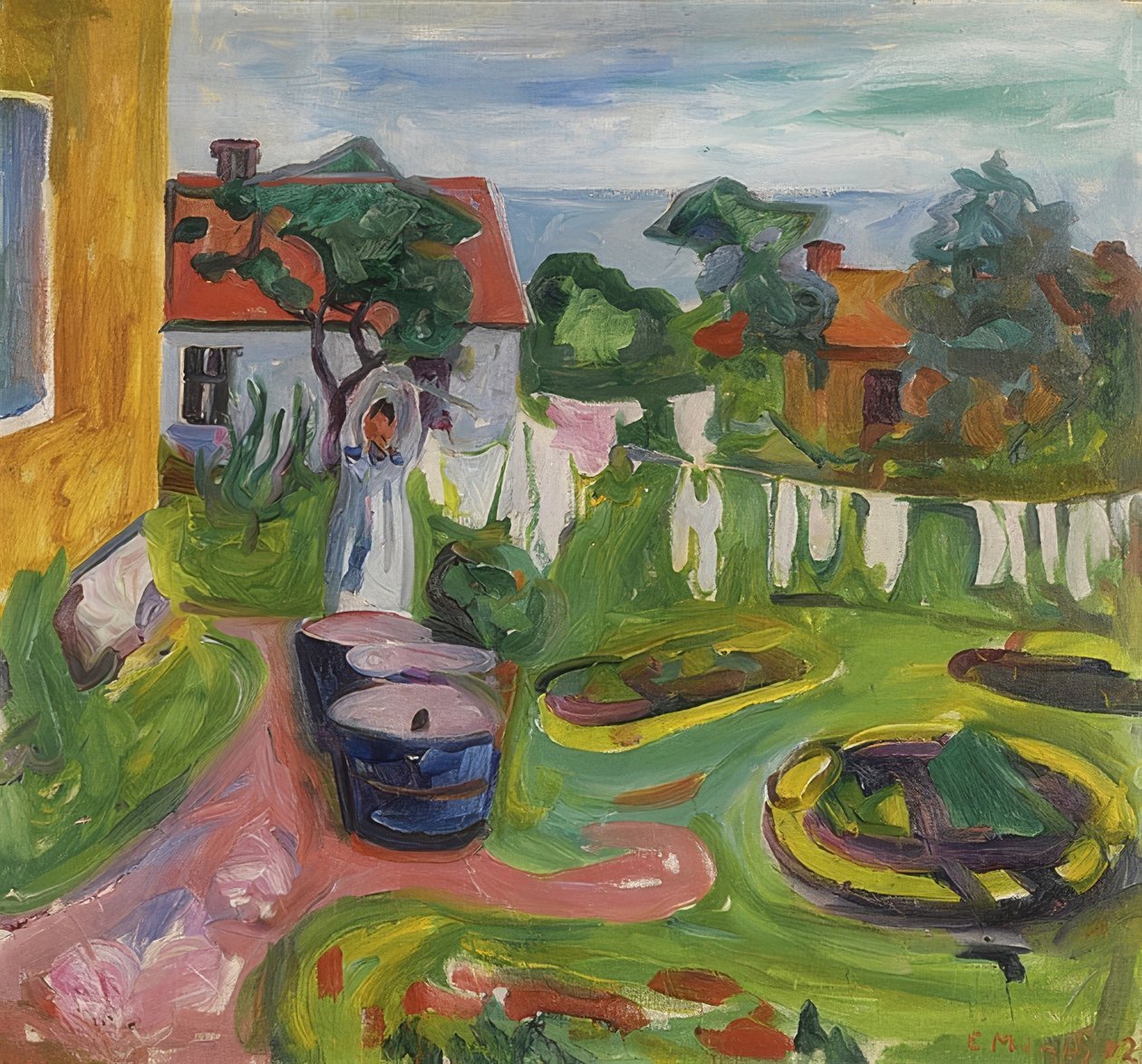 Mosoda a soron Asgardstrandban. 1902. alkotó: Edvard Munch
