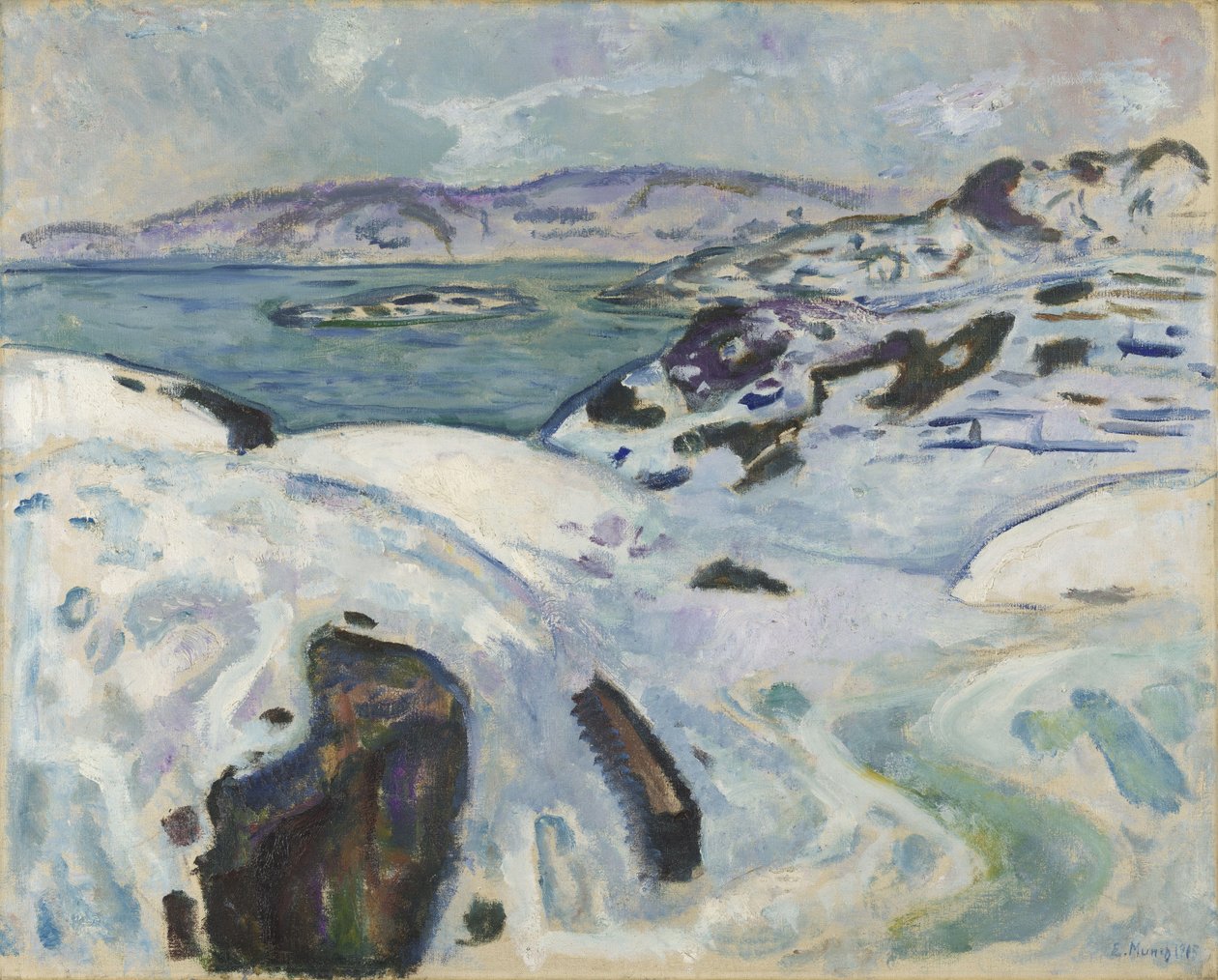 Tél a fjordon alkotó: Edvard Munch