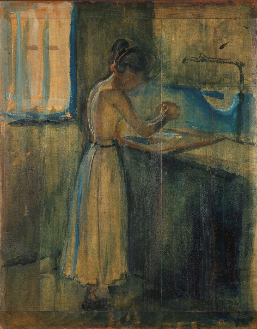 Fiatal nő mossa magát alkotó: Edvard Munch