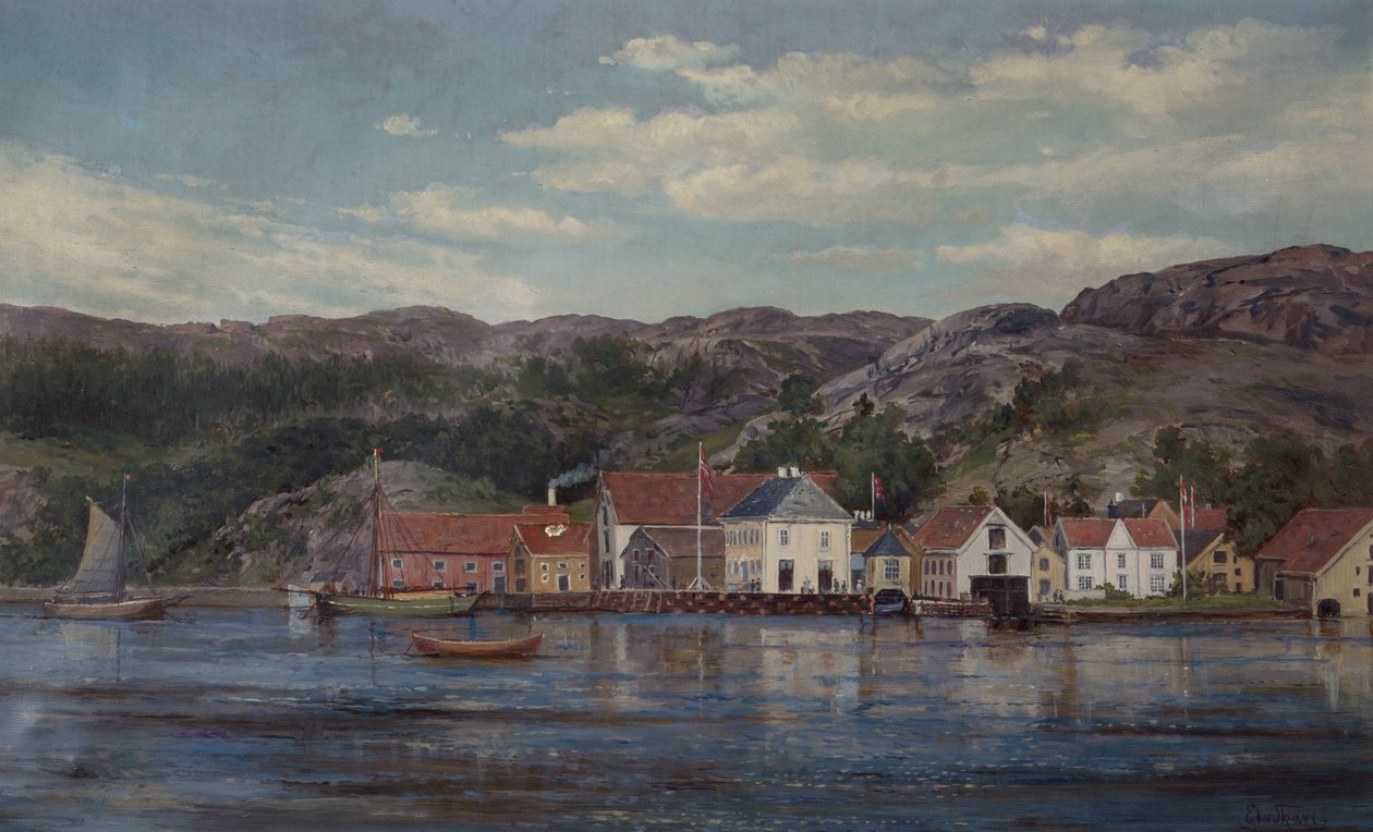 A folyó Flekkefjordban alkotó: Edvard Skari