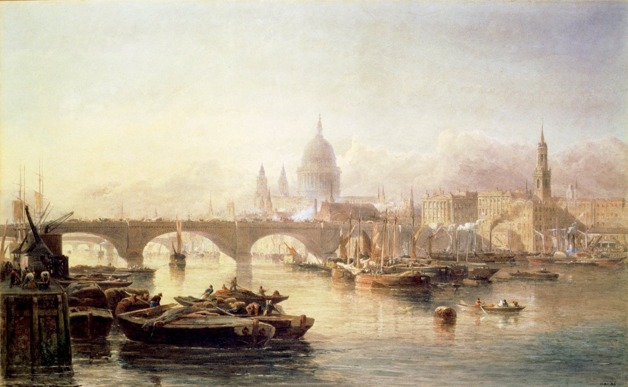 Szent Pál székesegyház és a London Bridge, 19. század alkotó: Edward Angelo Goodall