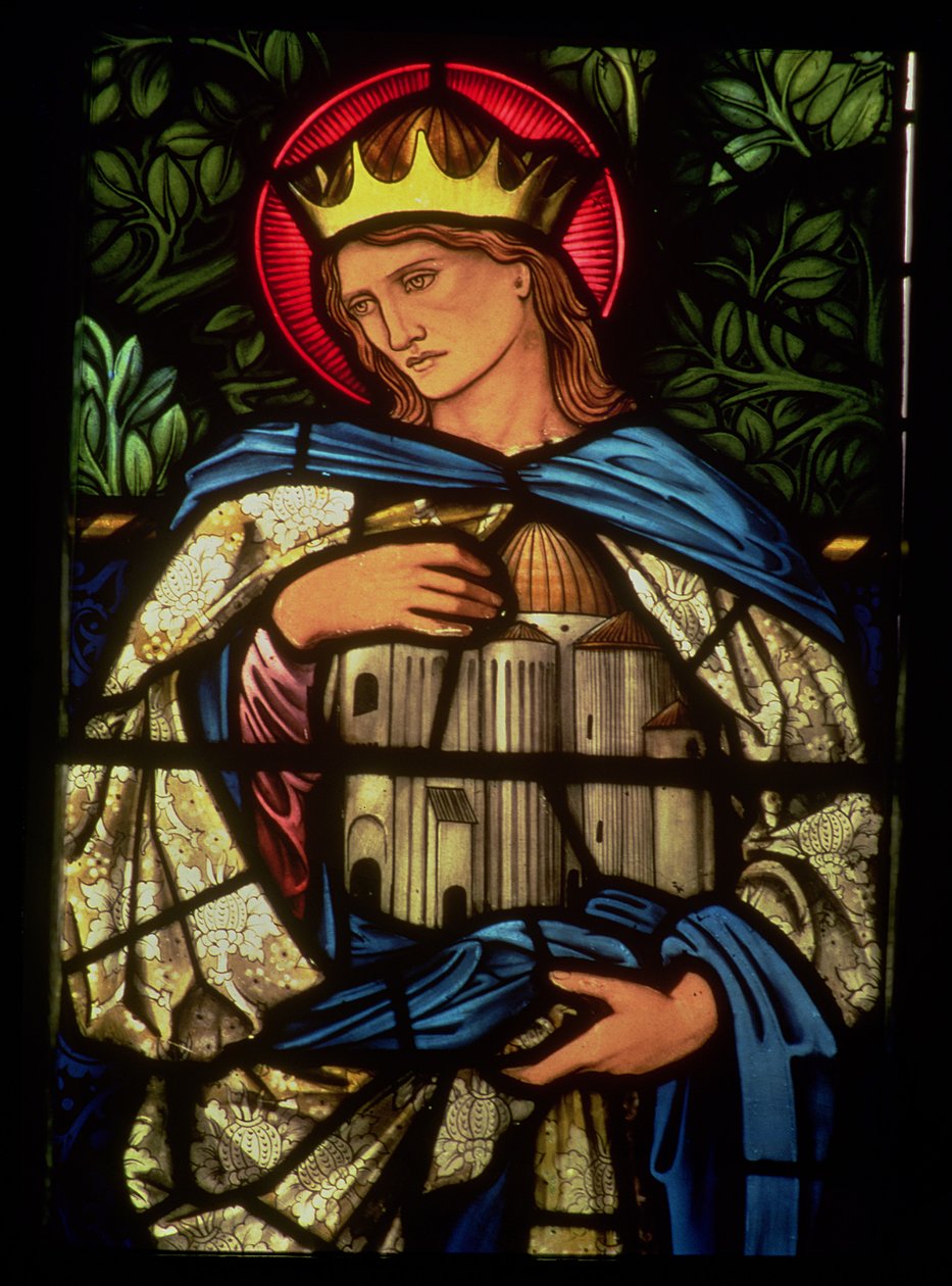 Salamon király tartja a templomot, 1890 (festett üveg) alkotó: Edward Burne Jones