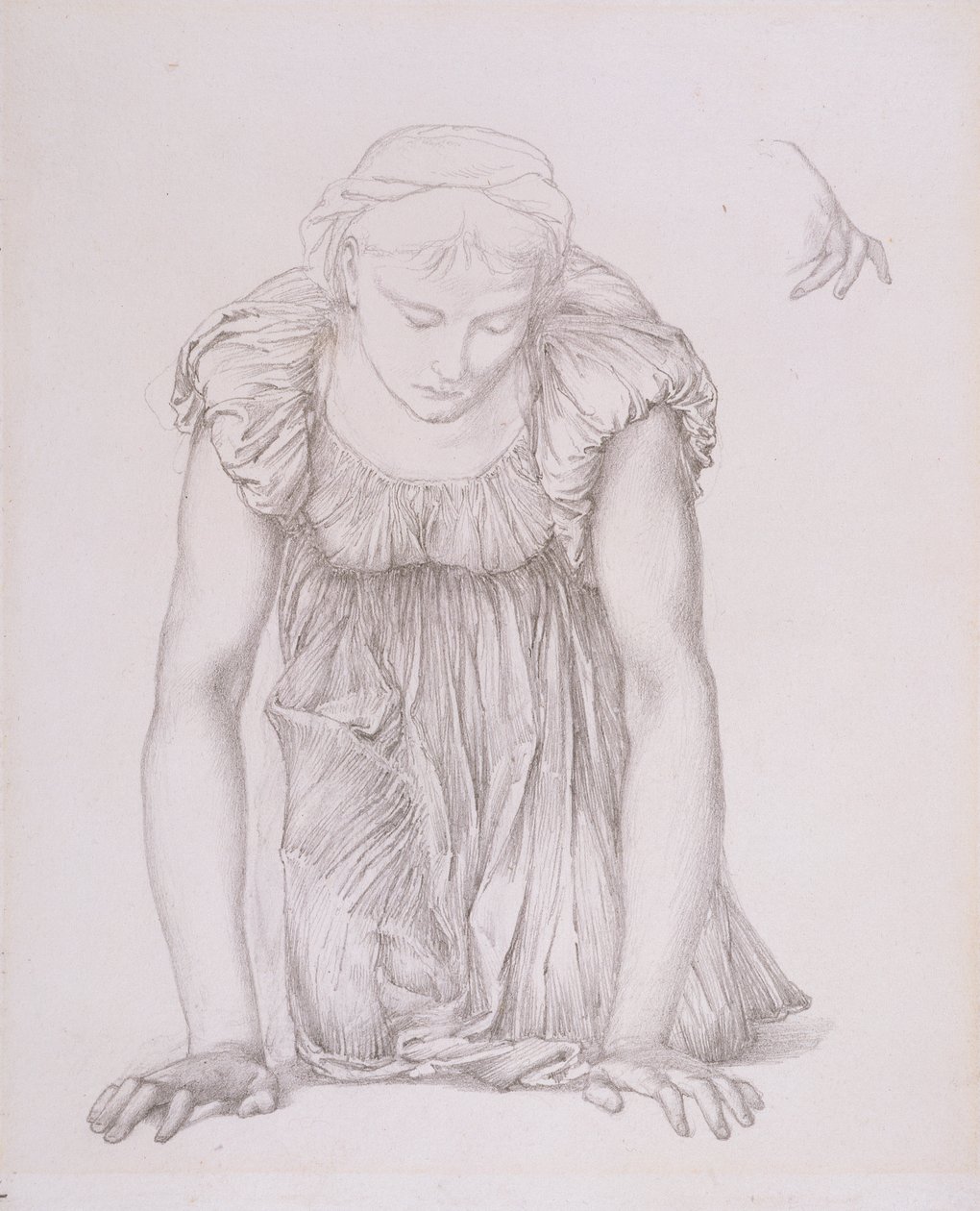 Térdelő lány tanulmánya "A Vénusz tükre" című képhez, 1873 körül (lásd 15161) alkotó: Edward Burne Jones