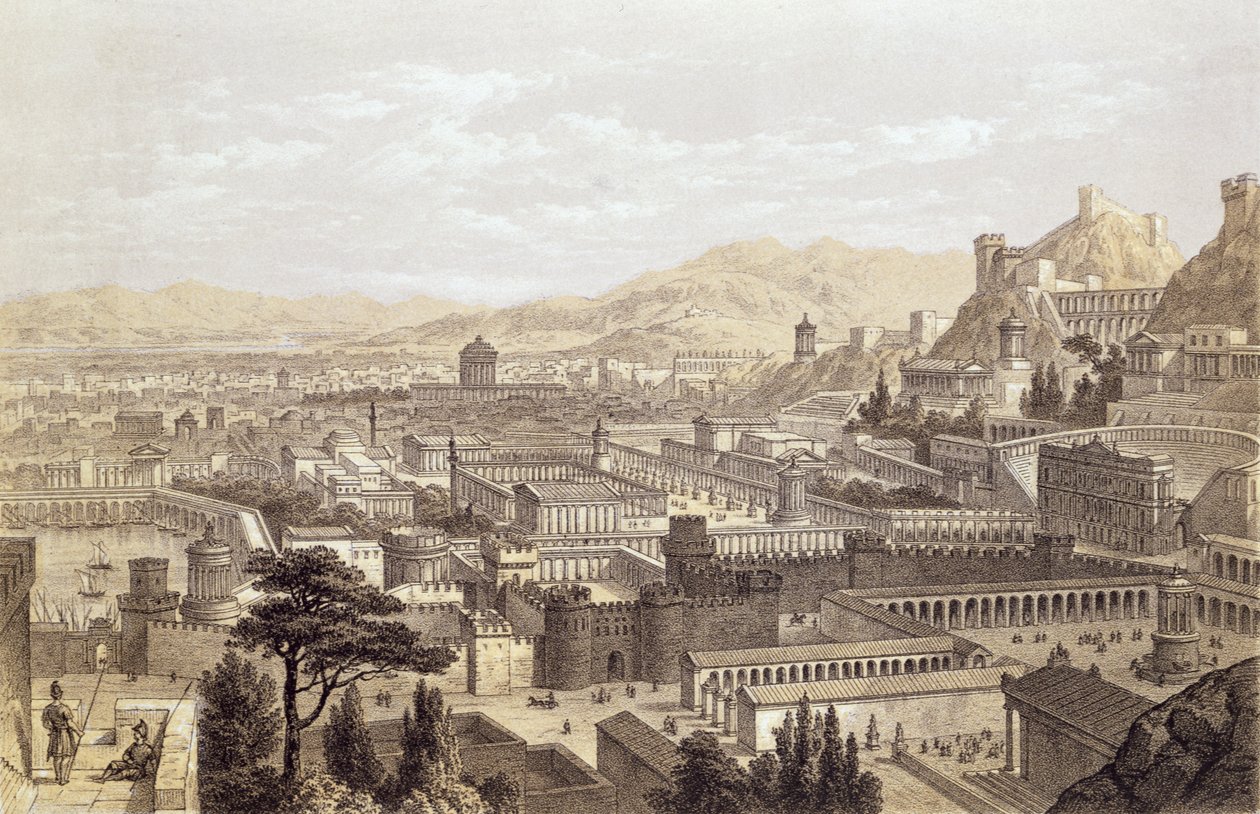 Ephesus városa a Coressus-hegyről, T. Picken metszete, 1859 alkotó: Edward Falkener