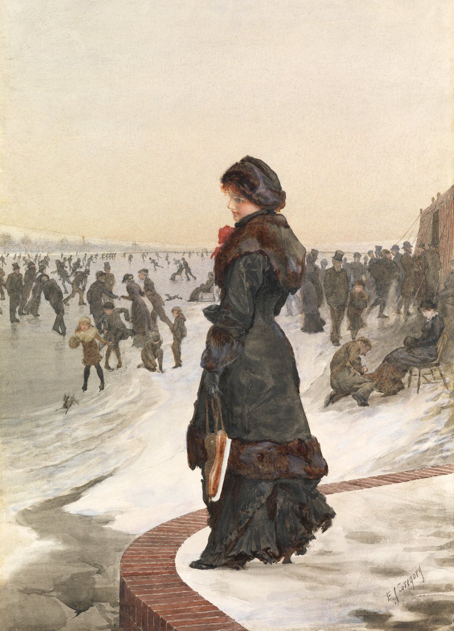 The Skater (wc és testszín, papír) alkotó: Edward John Gregory