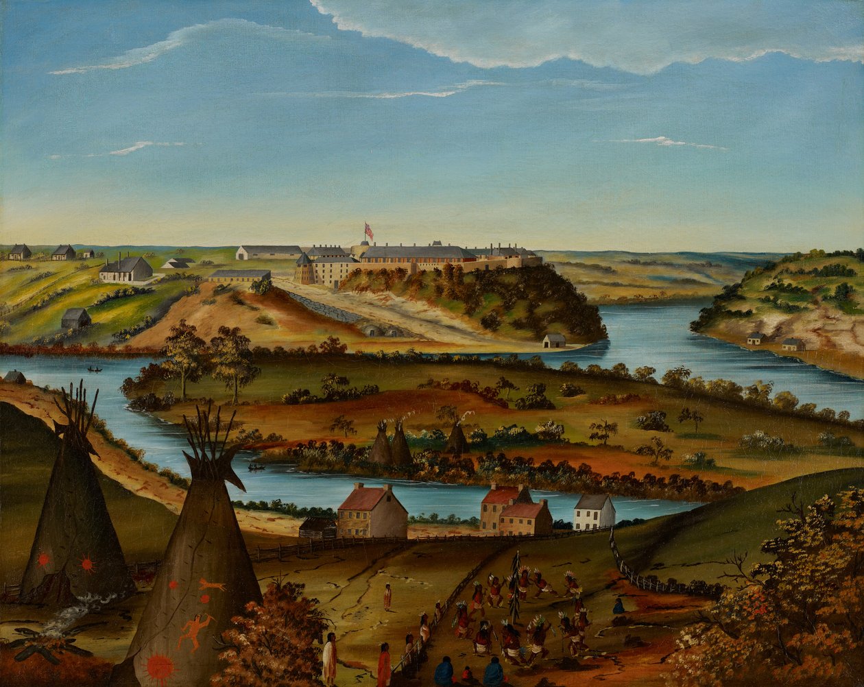 Kilátás a Snelling-erődre, 1850 körül alkotó: Edward K. Thomas