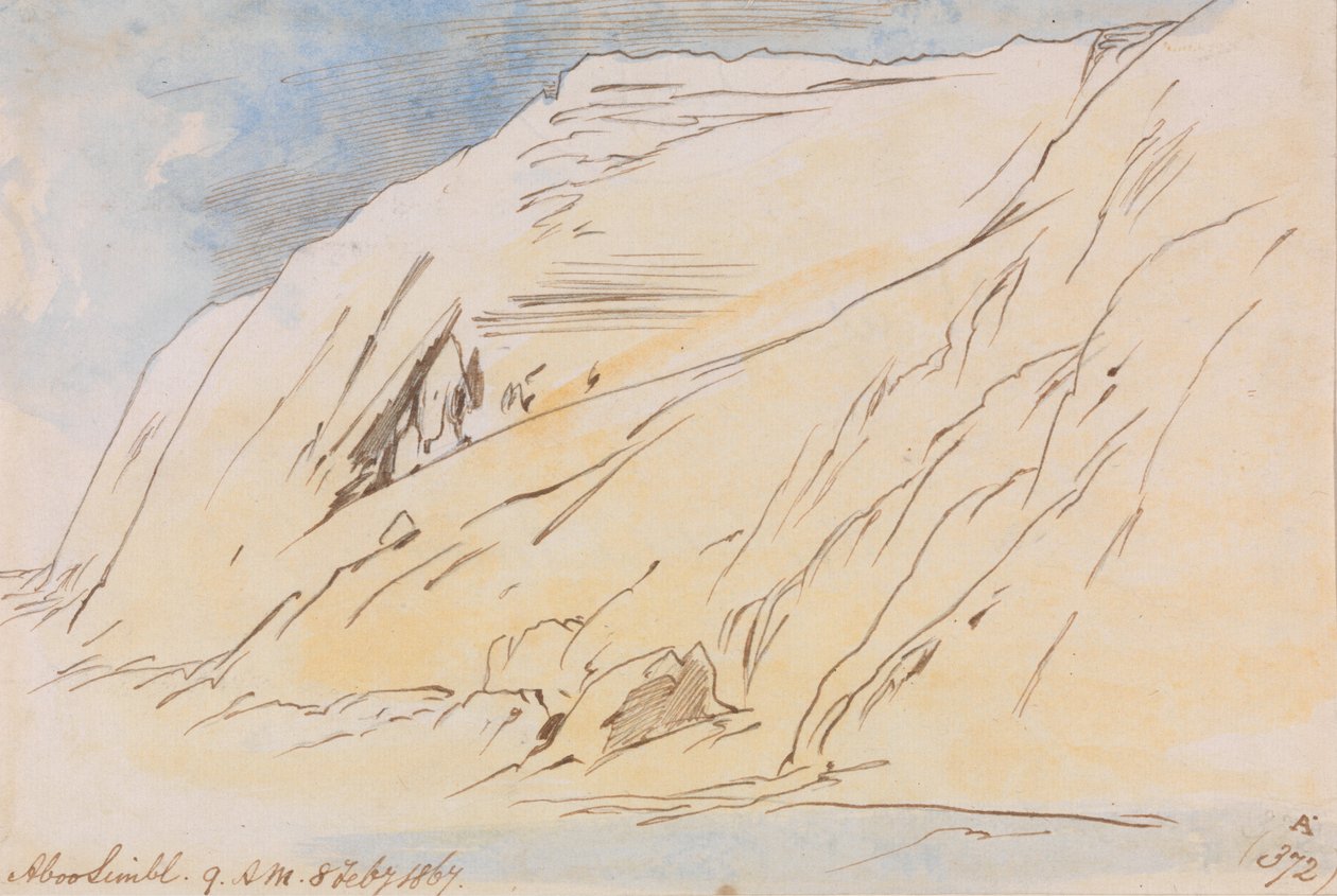 Abu Simbel, 1867. február 8., 9:00 (372A) alkotó: Edward Lear