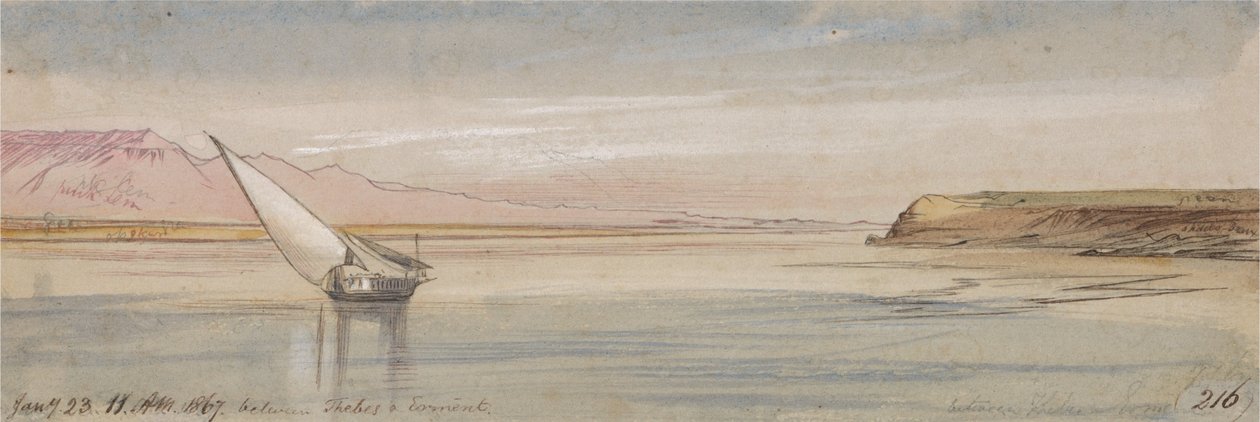 Théba és Erment között alkotó: Edward Lear