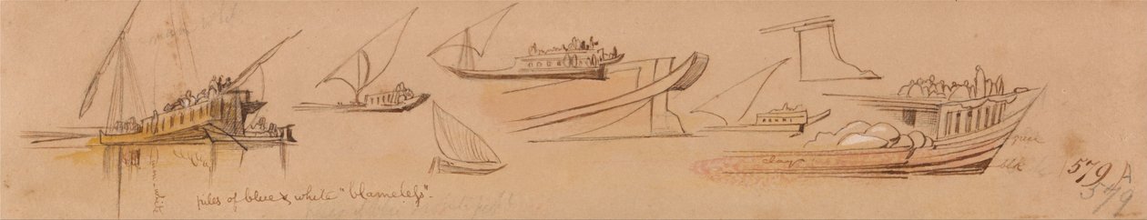 Hajók a Níluson alkotó: Edward Lear