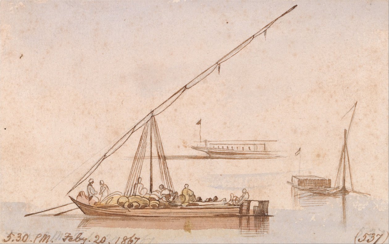 Hajók a Níluson alkotó: Edward Lear