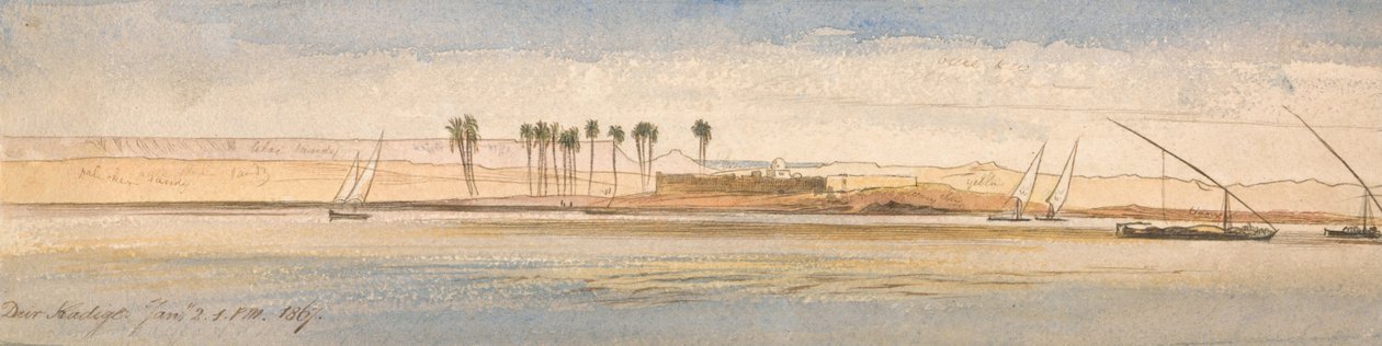 Deir Kadige, 1867. január 2., délután 1 óra 00 perc. alkotó: Edward Lear