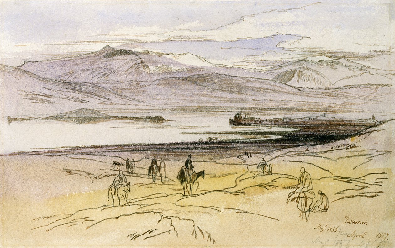 Ioannina, 1856 körül (kréta és wc papíron) alkotó: Edward Lear