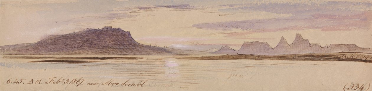 Abu Simbel közelében alkotó: Edward Lear
