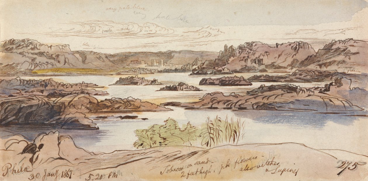 Philae, 1867. január 30, 17-20 (275) alkotó: Edward Lear