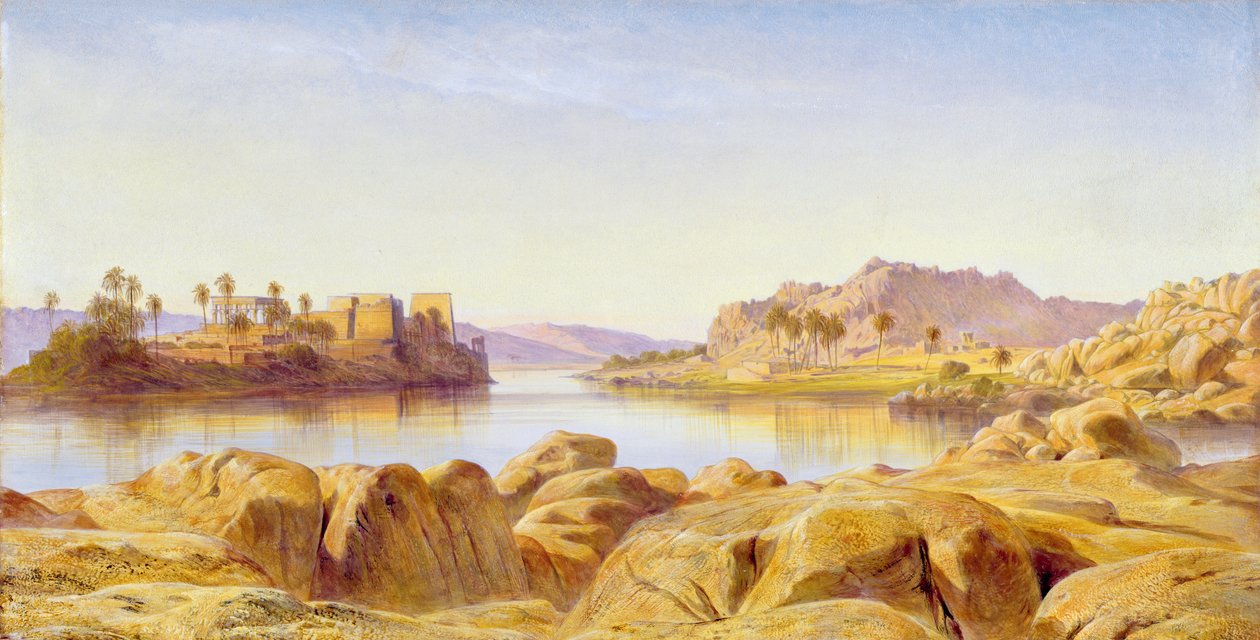 Philae, Egyiptom, 1863 alkotó: Edward Lear
