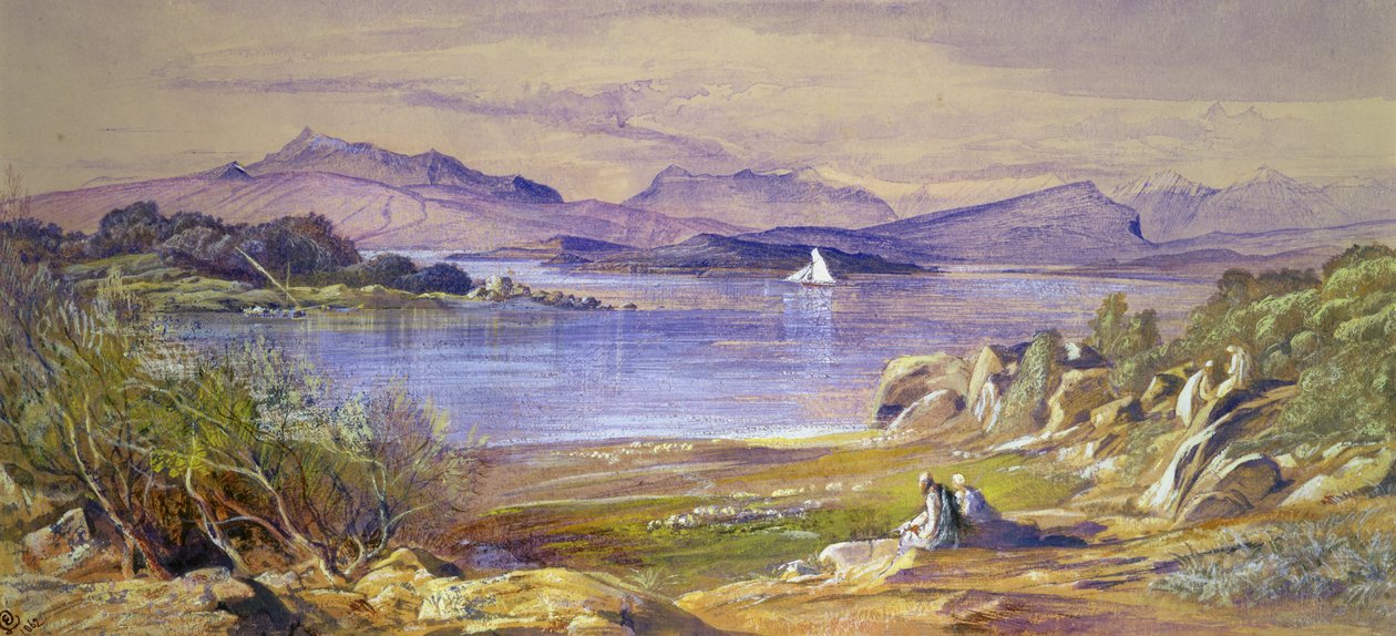 Porto Tre Scoglie, Albánia, 1862 alkotó: Edward Lear