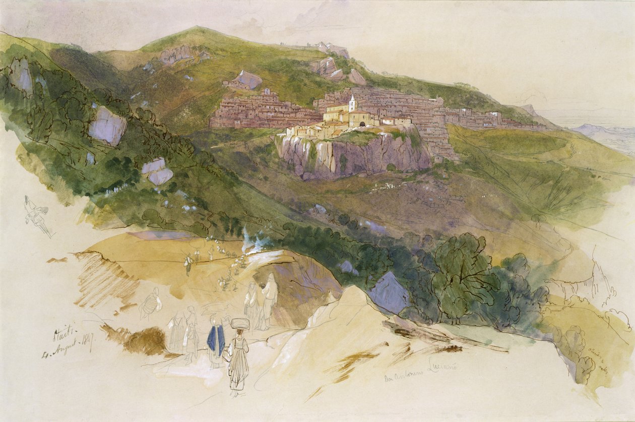 Staiti, Szicília, 1847 alkotó: Edward Lear