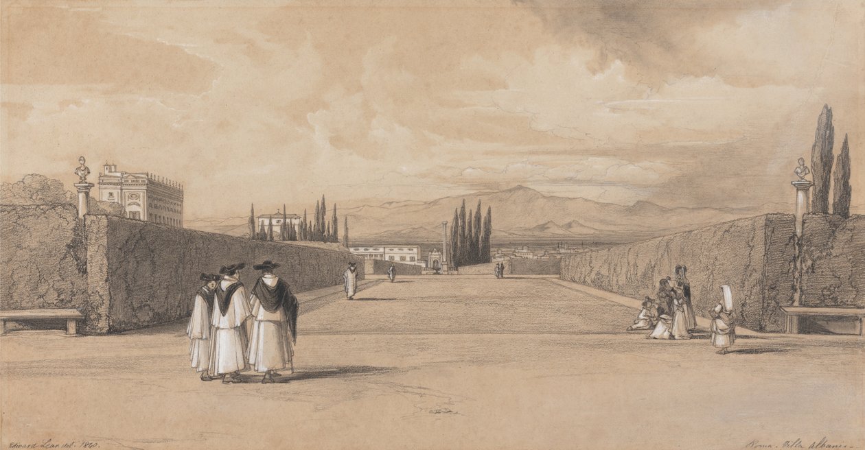 A Villa Albani kertjei alkotó: Edward Lear