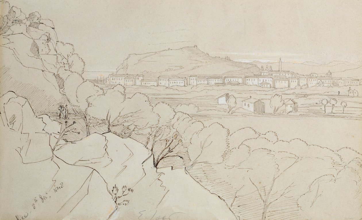 Nizza látképe, 1848 alkotó: Edward Lear