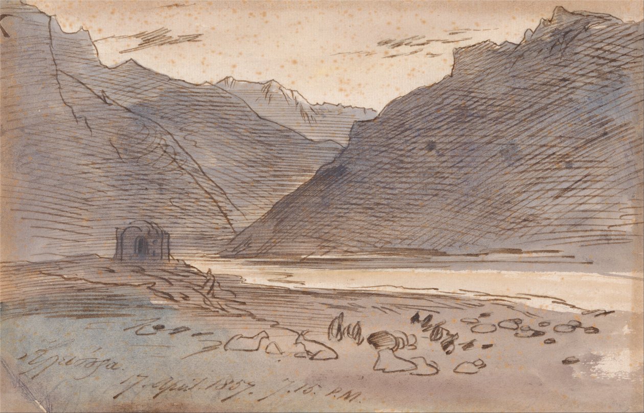 Vjose, 7-15 óra 1857. április 17 alkotó: Edward Lear