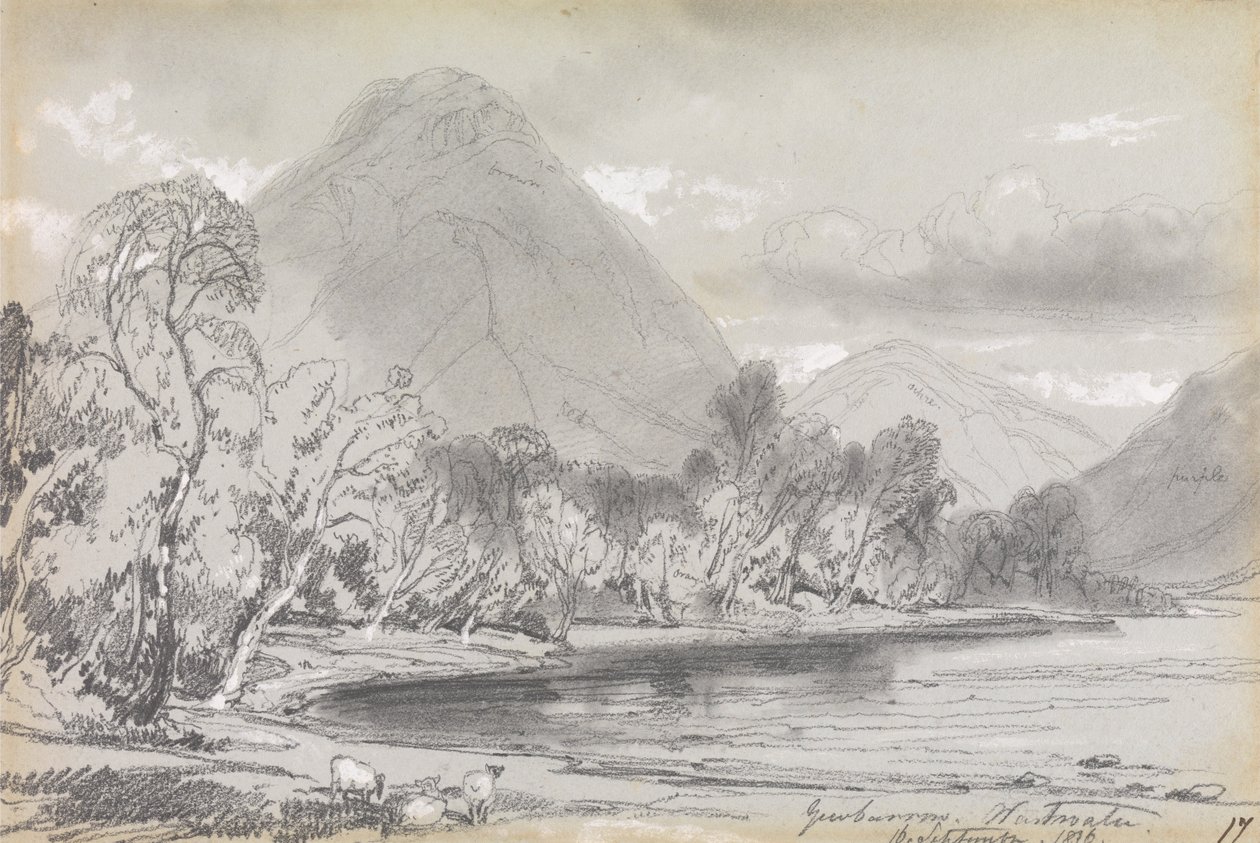 Yewbarrow, Wastwater, 1836. szeptember 16 alkotó: Edward Lear