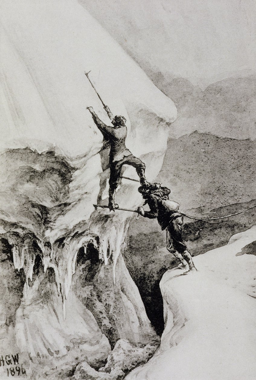 Is it Possible, Edward Whymper "Scrambles Amongst the Alps" című művéből, megjelent 1871-ben. alkotó: Edward Whymper