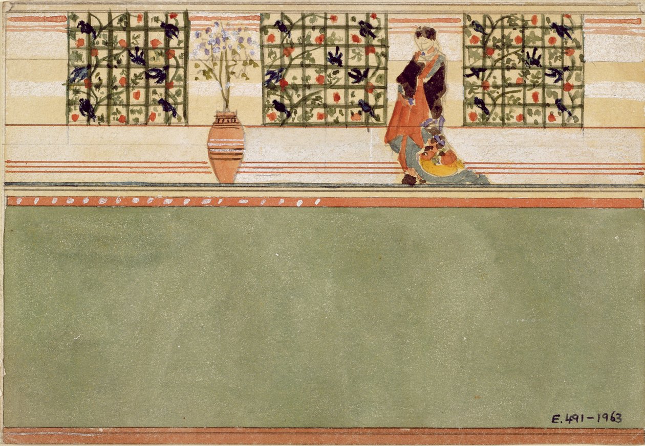 Angol-japán faltervezés, 1860 körül (wc és ceruza papíron) alkotó: Edward William Godwin
