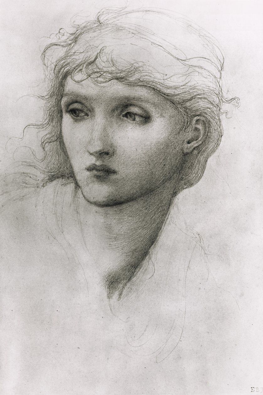 Tanulmány a lány fejéről alkotó: Edward Burne Jones