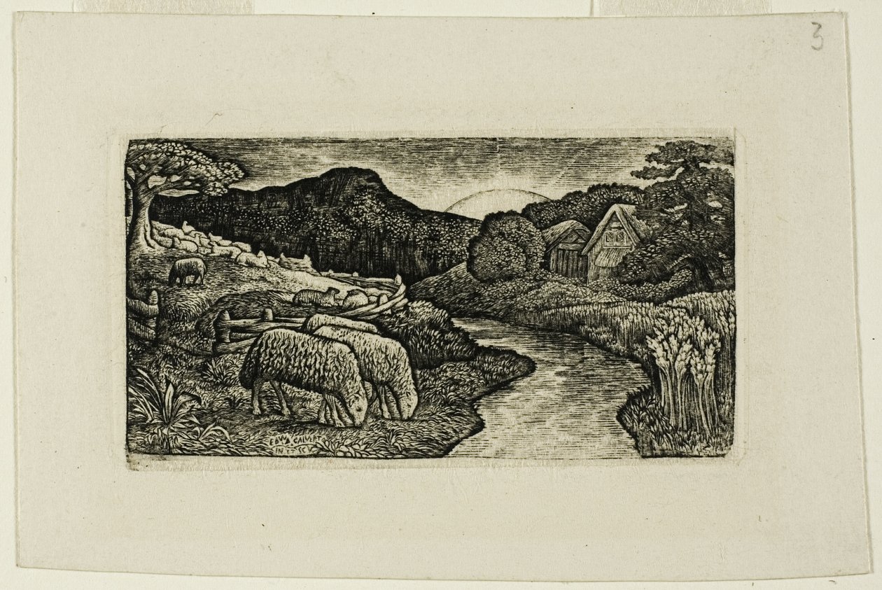 Ennek a legelőnek a juhai alkotó: Edward Calvert