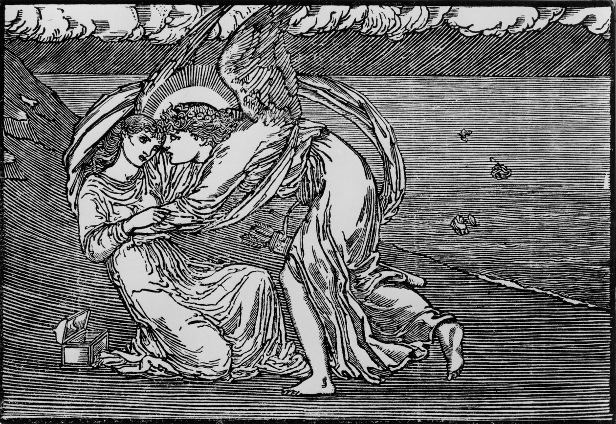 Cupido újjáéleszti őt alkotó: Edward Coley (after) Burne Jones