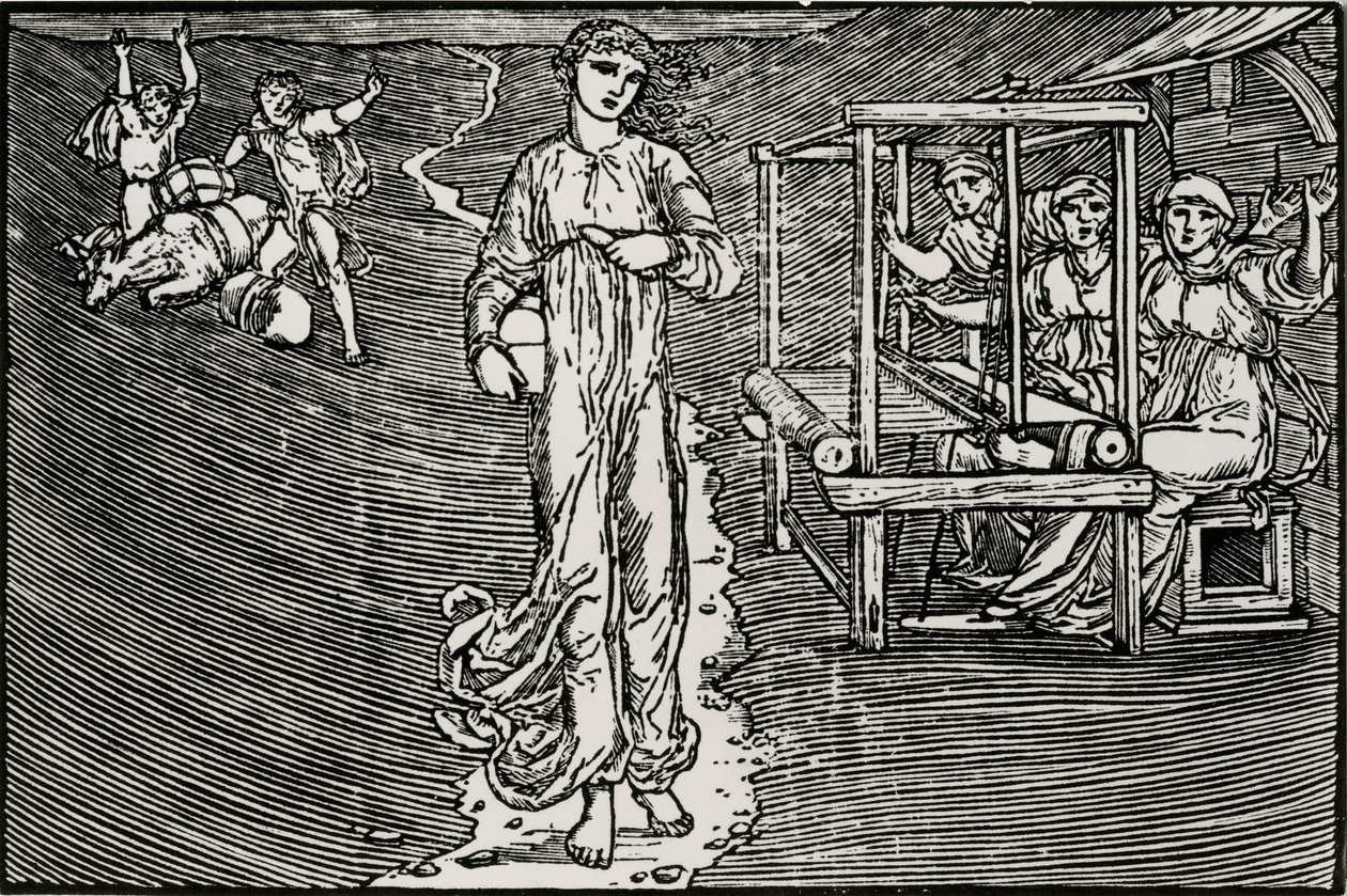 A szövő nők alkotó: Edward Coley (after) Burne Jones