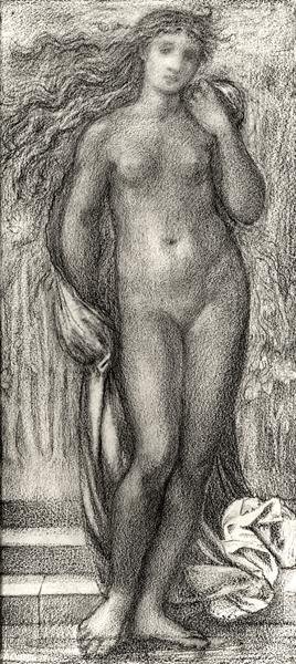 Nyár (ceruza és vörös kréta) (fekete-fehér fotó) alkotó: Edward Coley Burne Jones