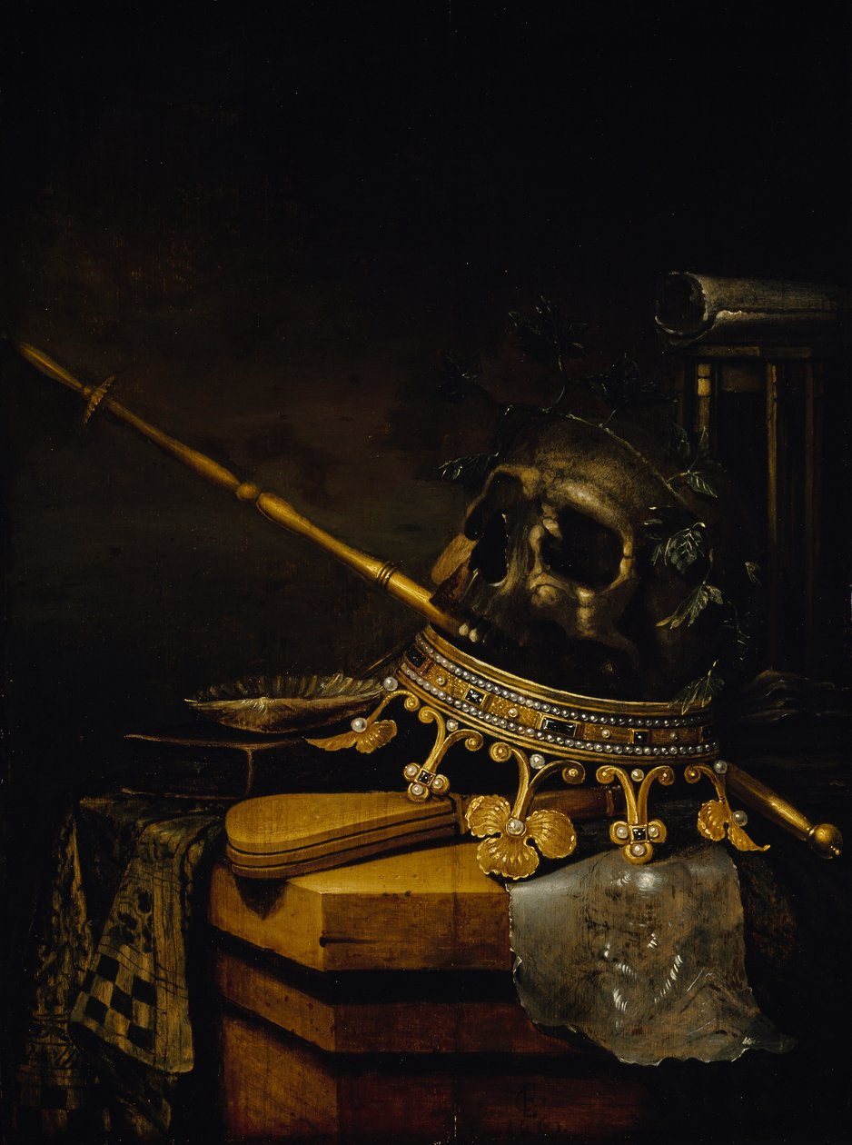 Vanitas csendélet, 1661. alkotó: Edward Collier