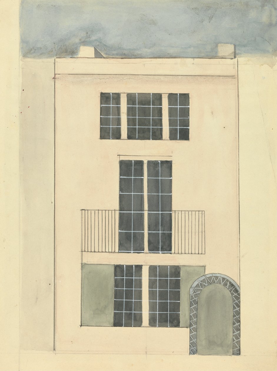 Egy ház megemelése alkotó: Edward Francis Burney