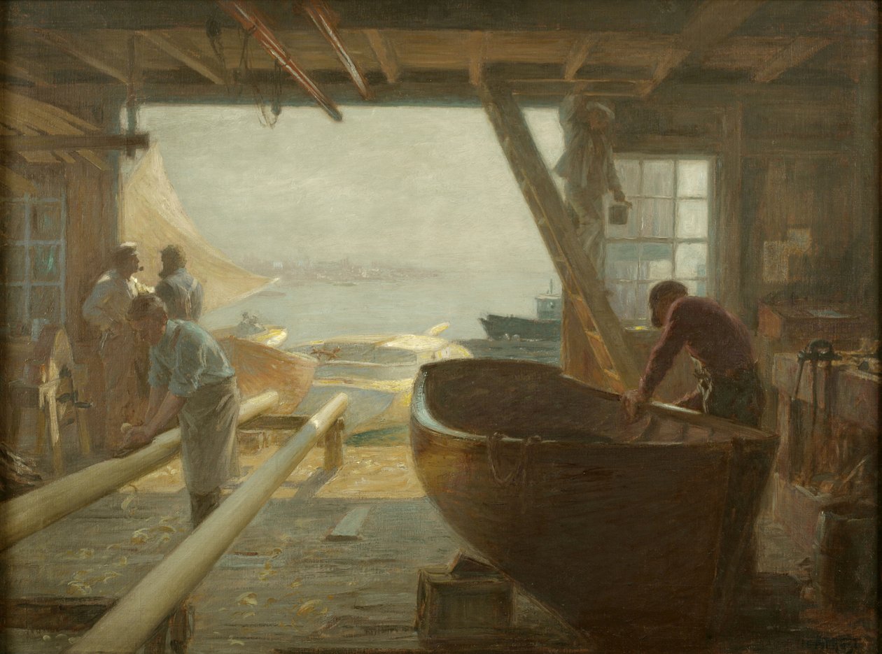 A csónaképítők alkotó: Edward Henry Potthast